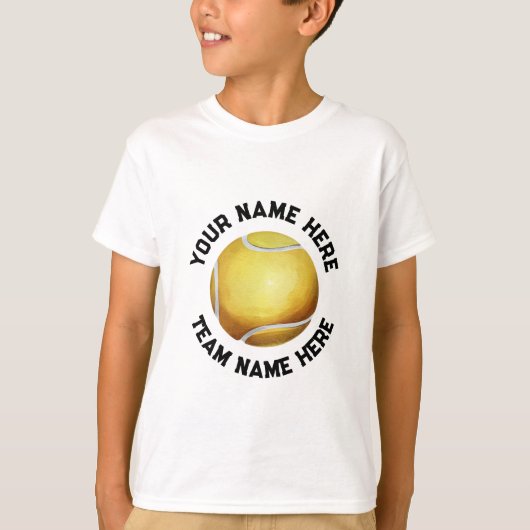 Trendy Tennisbal Voeg Jouw naam gepersonaliseerd t T-shirt (Voorkant)