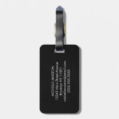 Trendy tennisracket en bal gepersonaliseerd bagagelabel (Achterkant verticaal)