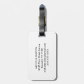 Trendy tennisracket en bal gepersonaliseerd bagagelabel (Achterkant verticaal)