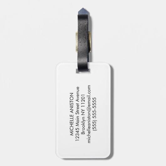 Trendy tennisracket en bal gepersonaliseerd bagagelabel (Achterkant verticaal)