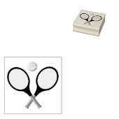 Trendy tennisracket en bal rubberstempel (Gestempeld)