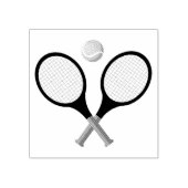 Trendy tennisracket en bal rubberstempel (Afrduk)