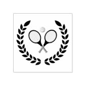 Trendy tennisracket en bal rubberstempel (Afrduk)