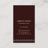 Trendy Terra Cotta Turquoise Tribal Design Visitekaartje (Achterkant)