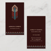 Trendy Terra Cotta Turquoise Tribal Design Visitekaartje (Voorkant / Achterkant)