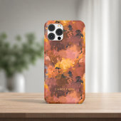 Trendy Terracotta Abstract Patroon Monogram Case-Mate iPhone Case