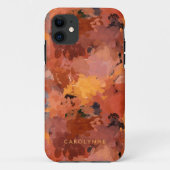 Trendy Terracotta Abstract Patroon Monogram Case-Mate iPhone Case (Achterkant)