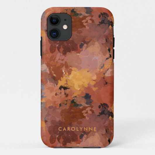 Trendy Terracotta Abstract Patroon Monogram Case-Mate iPhone Case (Achterkant)