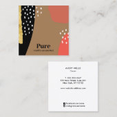 Trendy Terracotta Abstracte Art Vierkante Visitekaartje (Voorkant / Achterkant)