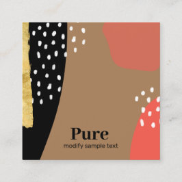 Trendy Terracotta Abstracte Art Vierkante Visitekaartje