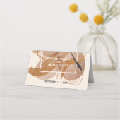 Trendy Terracotta bruine tinten koper glitter Plaatskaartje (Achterkant)