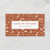 Trendy Terracotta & Cream Terrazzo Visitekaartje (Voorkant)