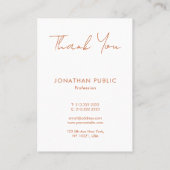 Trendy Terracotta Dank u Modern Verticaal Visitekaartje (Achterkant)