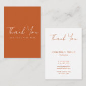 Trendy Terracotta Dank u Modern Verticaal Visitekaartje (Voorkant / Achterkant)