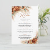 Trendy terracotta florale pampas graeucalyptus menu (Staand voorkant)