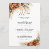 Trendy terracotta florale pampas graeucalyptus menu (Voorkant)