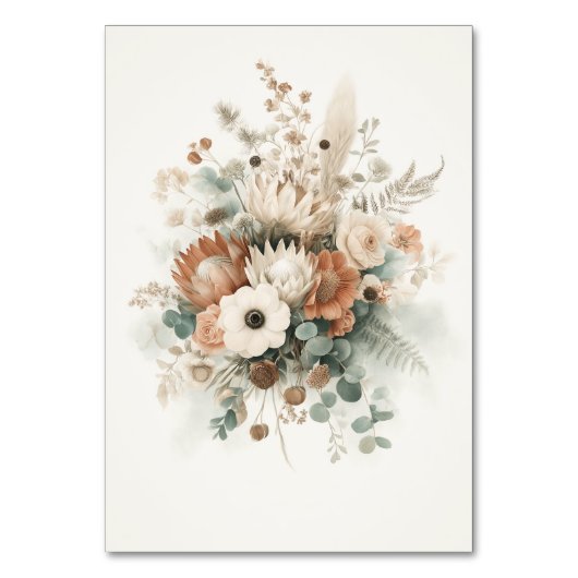Trendy Terracotta Flowers Modern Wedding Kaart (Achterkant)