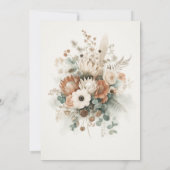 Trendy Terracotta Flowers Wedding Invitation Kaart (Achterkant)