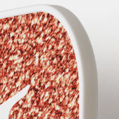 Trendy Terracotta Glitter Monogram Initiaal Name Pickleball Paddle (Links Detail)