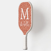 Trendy Terracotta Glitter Monogram Initiaal Name Pickleball Paddle (Links)