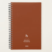 Trendy Terracotta Modern Monogram Weekly Planner (Voorkant)