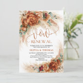 Trendy Terracotta pampas eucalyptus vow vernieuwin Kaart (Staand voorkant)