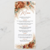 Trendy terracotta pampas graeucalyptus menu (Voorkant)