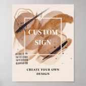 Trendy Terracotta roos gouden glitter Custom Sign Poster (Voorkant)