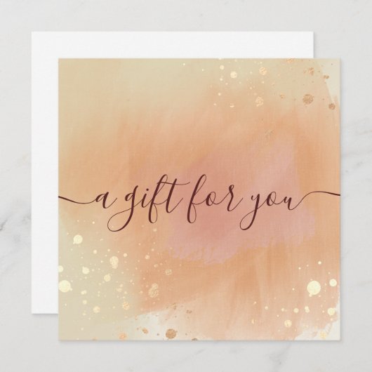 Trendy Terracotta Waterverf Cadeaubon (Voorkant / Achterkant)