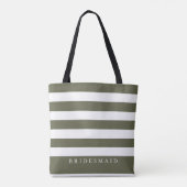 Trendy Terrarium Moss Green Stripe Pattern Tote Bag (Achterkant)