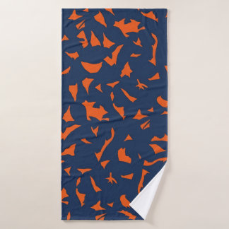 Trendy Terrazzo Confetti Patroon - Marineblauw en Bad Handdoek