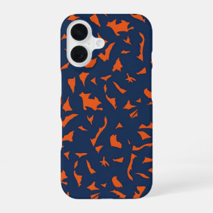 Trendy Terrazzo Confetti Patroon - Marineblauw en iPhone 16 Hoesje