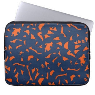 Trendy Terrazzo Confetti Patroon - Marineblauw en Laptop Sleeve