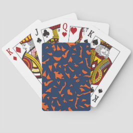 Trendy Terrazzo Confetti Patroon - Marineblauw en Pokerkaarten