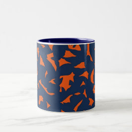 Trendy Terrazzo Confetti Patroon - Marineblauw en Tweekleurige Koffiemok