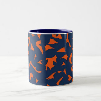 Trendy Terrazzo Confetti Patroon - Marineblauw en Tweekleurige Koffiemok