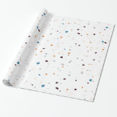 Trendy Terrazzo Confetti Pattern Style Cadeaupapier (Uitgerold)