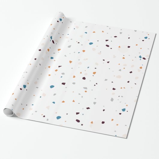 Trendy Terrazzo Confetti Pattern Style Cadeaupapier (Uitgerold)