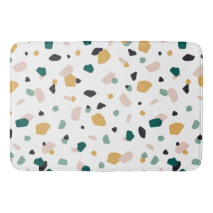 Trendy Terrazzo Green Oranje Pink Black Pattern Badmat