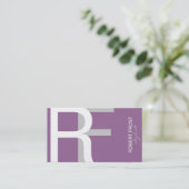 Trendy Textured Monogram  KIES ACHTERGRONDKLEUR Visitekaartje (Staand voorkant)