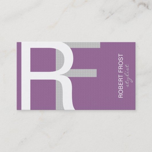 Trendy Textured Monogram  KIES ACHTERGRONDKLEUR Visitekaartje (Voorkant)