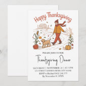 Trendy Thanksgiving Diner Meisje Hond Boerderij Po Kaart (Voorkant / Achterkant)