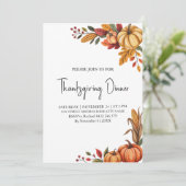 Trendy Thanksgiving Dinner Pumpkin Kaart (Staand voorkant)