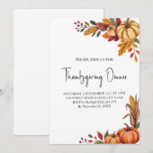 Trendy Thanksgiving Dinner Pumpkin Kaart (Voorkant / Achterkant)