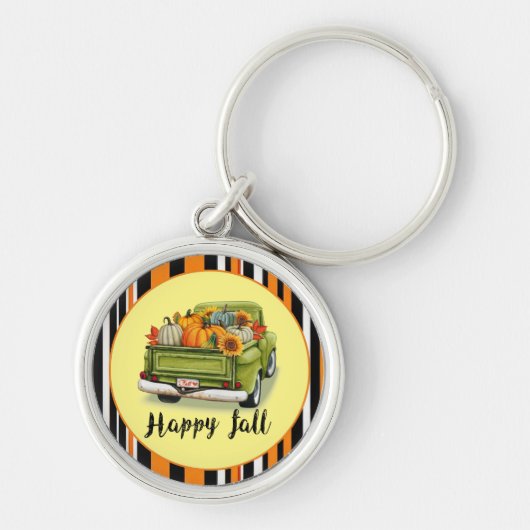 Trendy Thanksgiving Mooi Herfst Collectie Sleutelhanger (Voorkant)