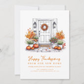 Trendy Thanksgiving Moving-aankondigingskaart Feestdagenkaart (Voorkant)