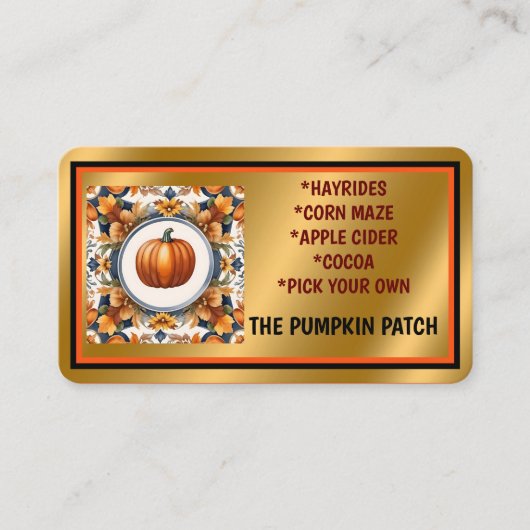 Trendy Thanksgiving Pumpkin Autumn Collectie Visitekaartje (Voorkant)