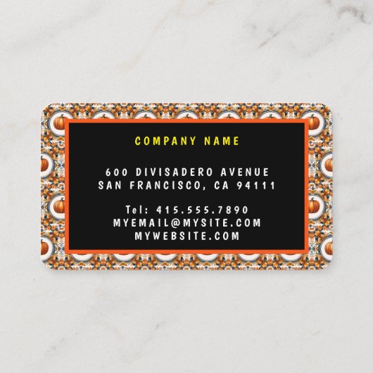 Trendy Thanksgiving Pumpkin Autumn Collectie Visitekaartje (Achterkant)