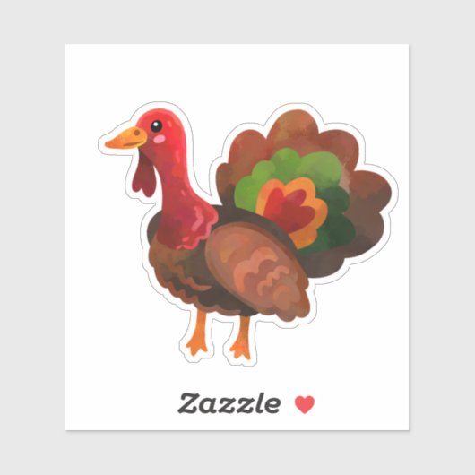 Trendy Thanksgiving Turkije Sticker (Vel)