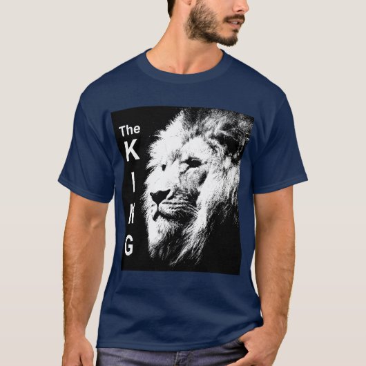Trendy The King Modern Pop Art Lion Head Mannen T-shirt (Voorkant)